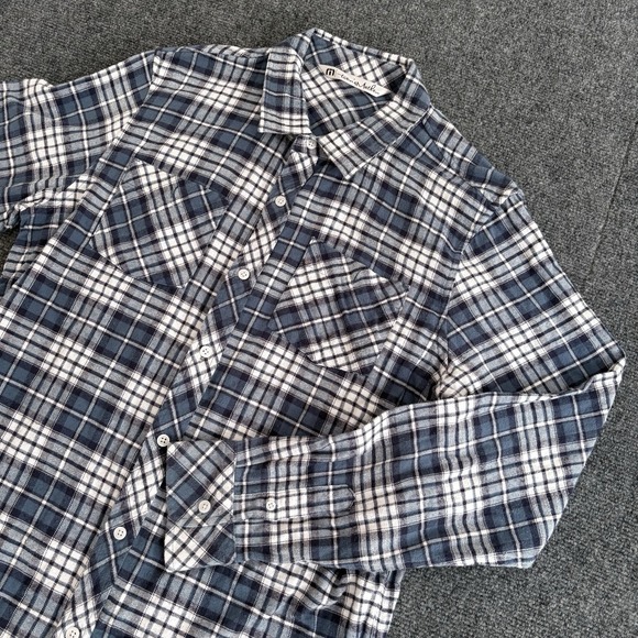 Travis Mathew Shirt Men Large Multicolor Flannel Casual Preppy‎ Button Up Adult - Picture 1 of 8